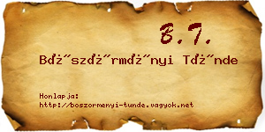 Böszörményi Tünde névjegykártya